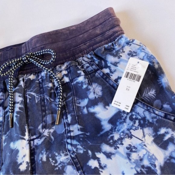 Anthropologie | The Nomad Joggers Navy Blue Tie Dye Bleach Floral Print New XS - Picture 12 of 16